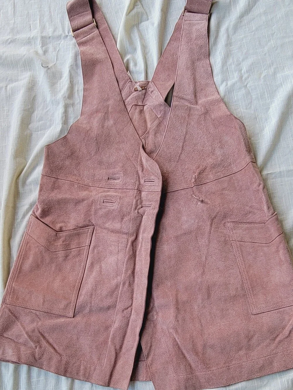 Free People Canyonlands Suede Leather Jumper Dress **missing Buttons*Pls Read